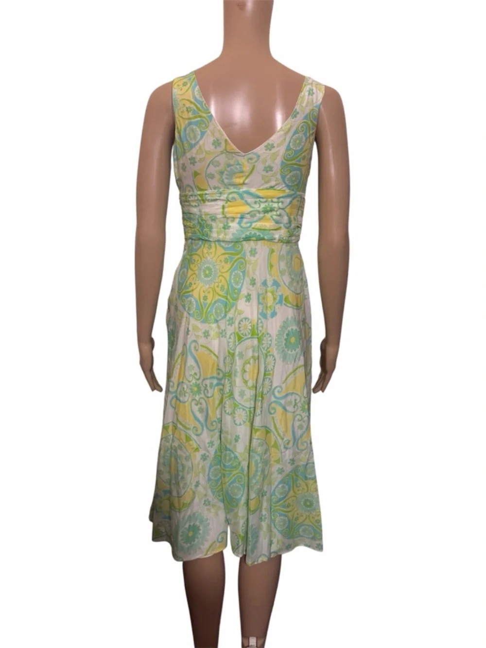 Vintage Lilly Pulitzer Fountain of Youth Floral Midi Dress Green Yellow Petite - Picture 4 of 8